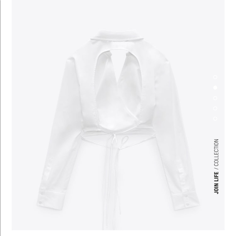 Zara crop poplin shirt